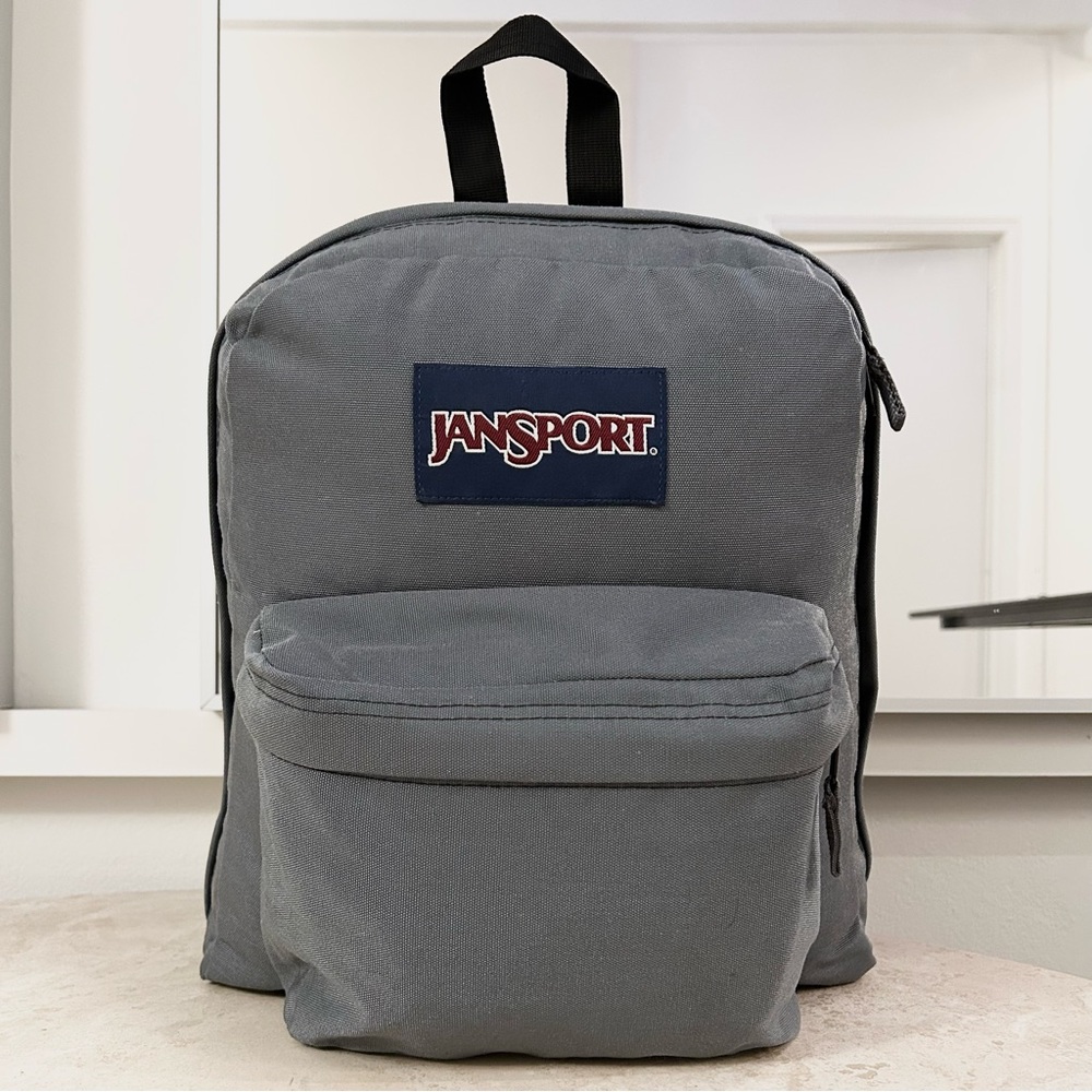 JANSPORT | 2003 Vintage Grey Full Double Zip Front Pocket Backpack 🎒